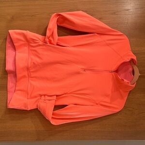 Athleta Whistler Zip bright Coral Performance Top